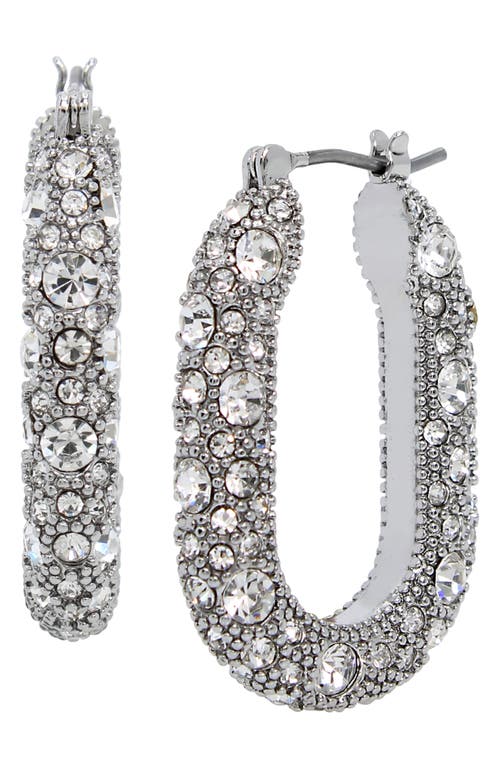 Allsaints Pavé Oval Hoop Earrings In Metallic