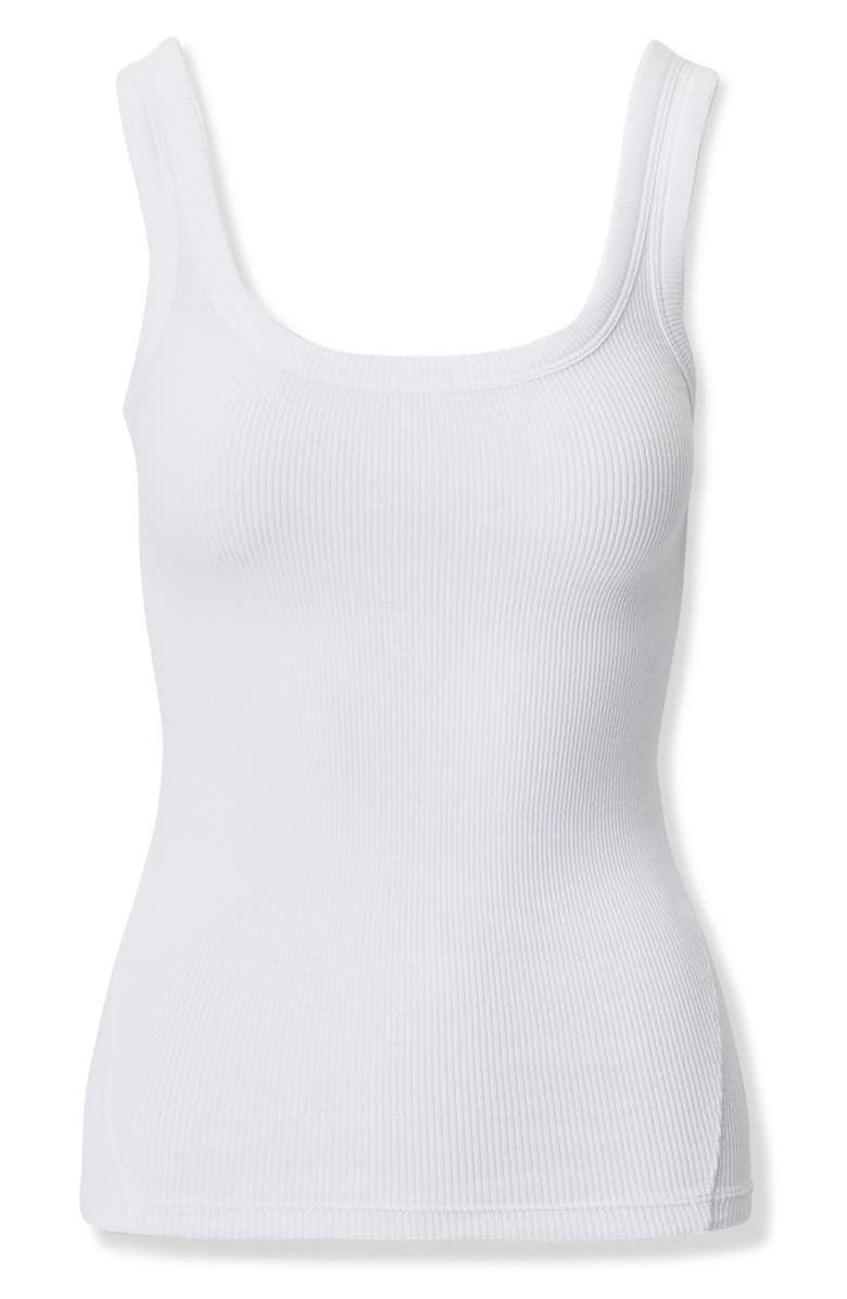 rag & bone The Essential Rib Cotton U-Neck Tank, Alternate, color, White