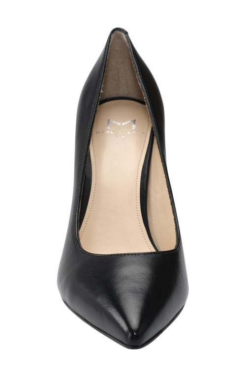 Marc Fisher Ltd Abilene Leather Block-heel Pumps In Black Leather