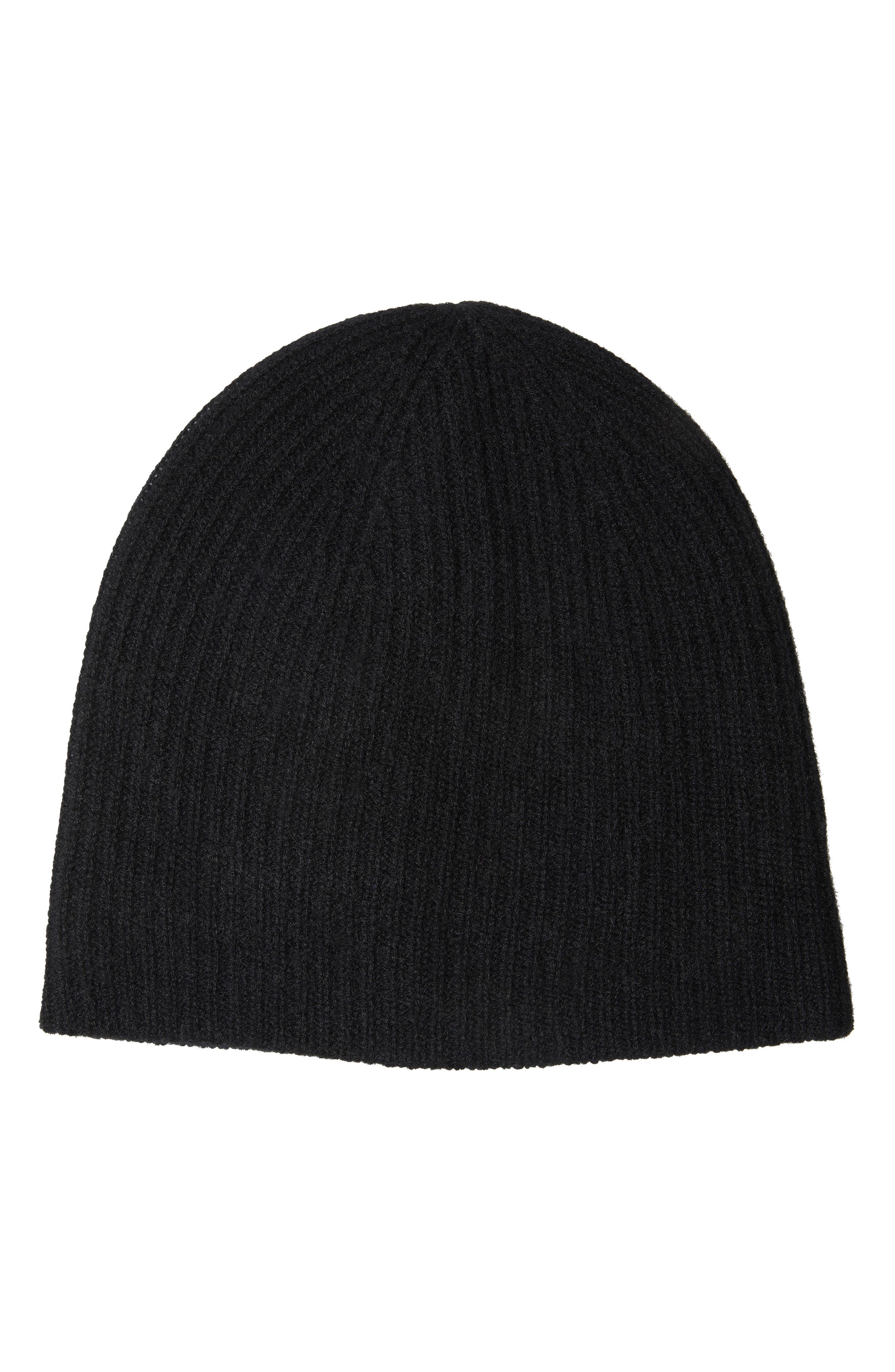 Amicale Cashmere Double Layer Rib Knit Beanie