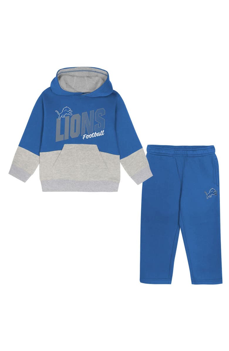 Outerstuff Toddler Outerstuff Blue Detroit Lions Lineman Fleece Hoodie & Pants Set, Main, color, Blue
