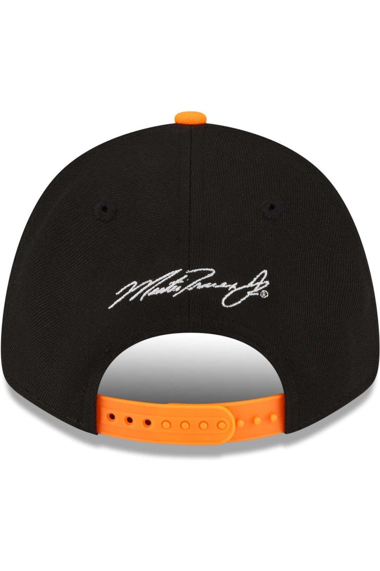 Men's New Era Black/Orange Martin Truex Jr 9FORTY Zig Zag Snapback Adjustable Hat, Alternate, color, Black