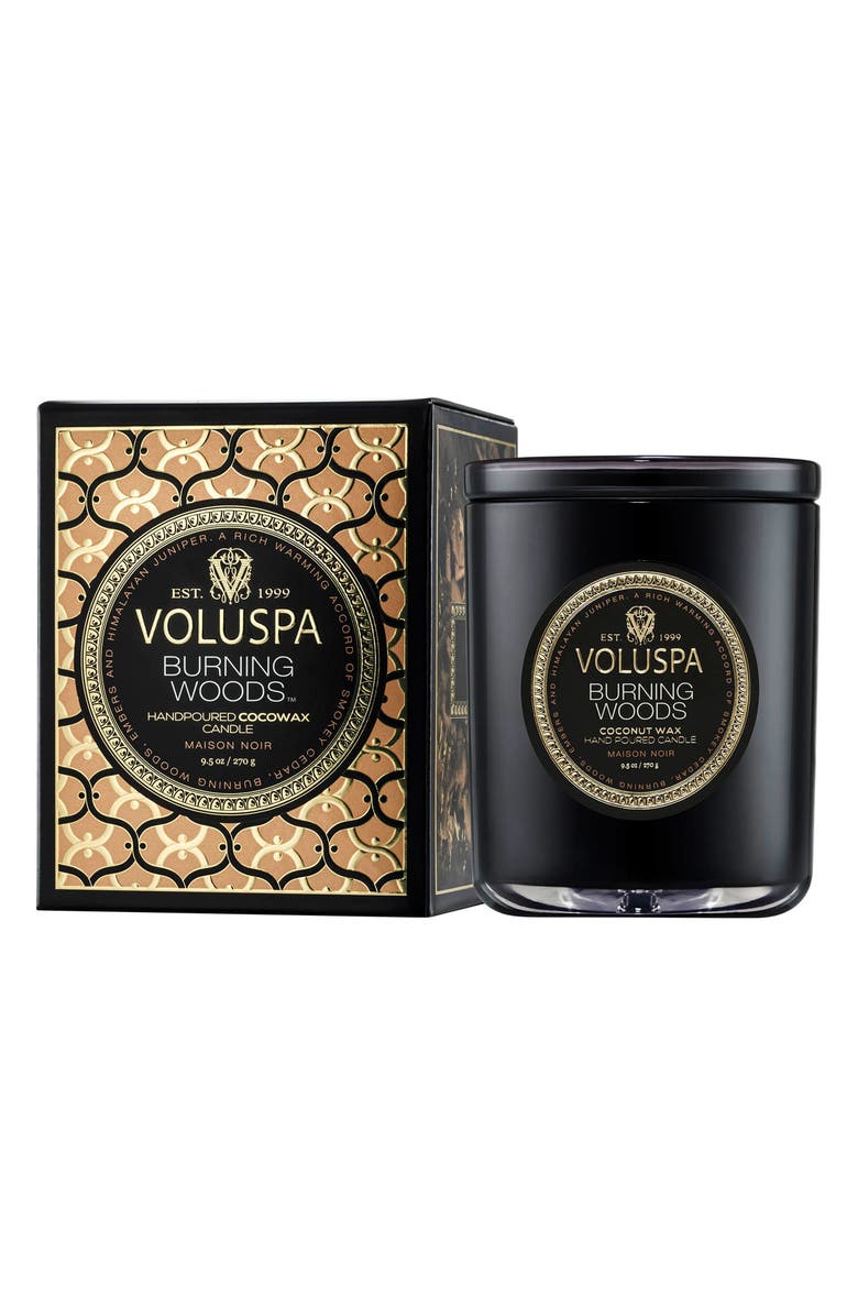 Voluspa Burning Woods Classic Candle, Main, color,