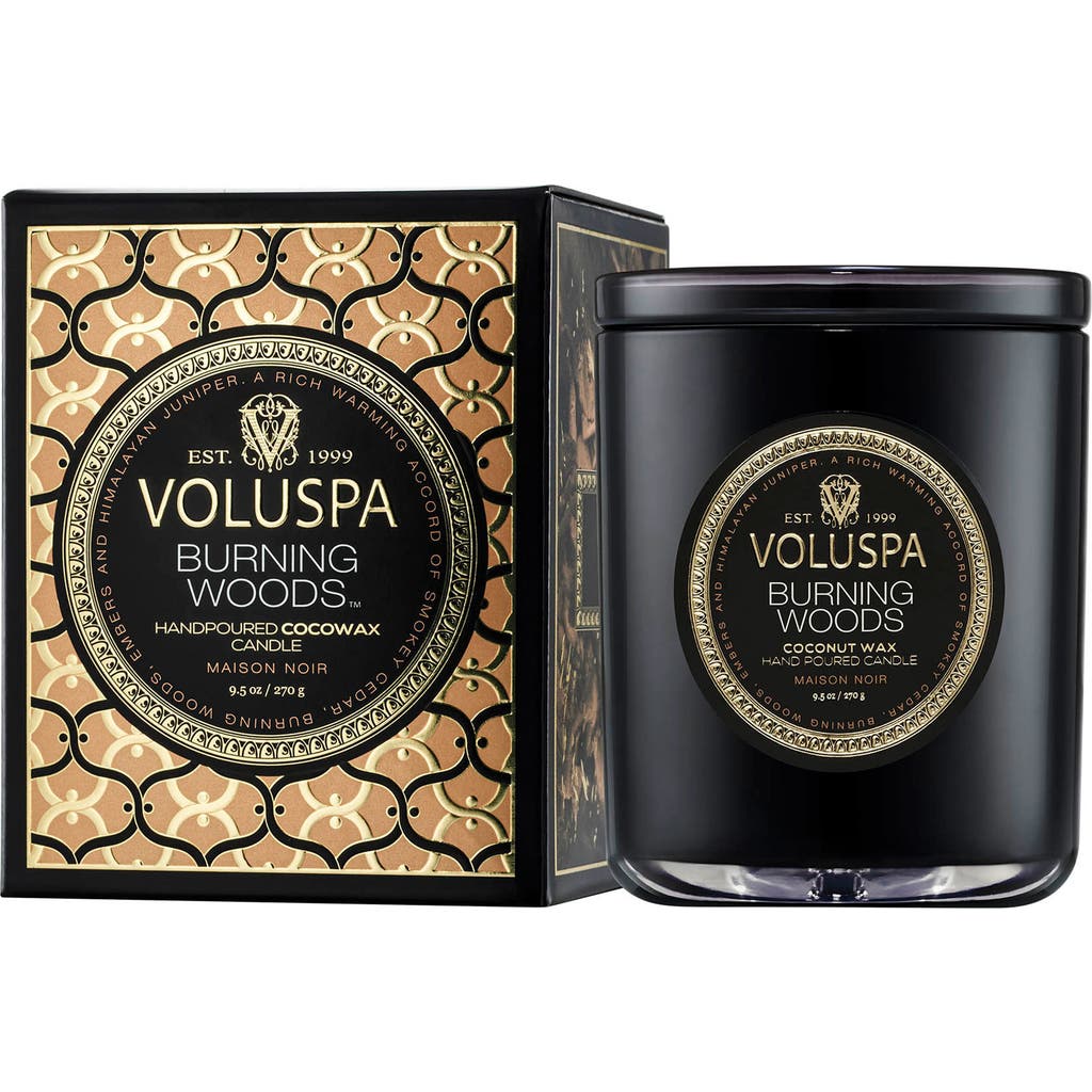 Voluspa Burning Woods Classic Candle In Black