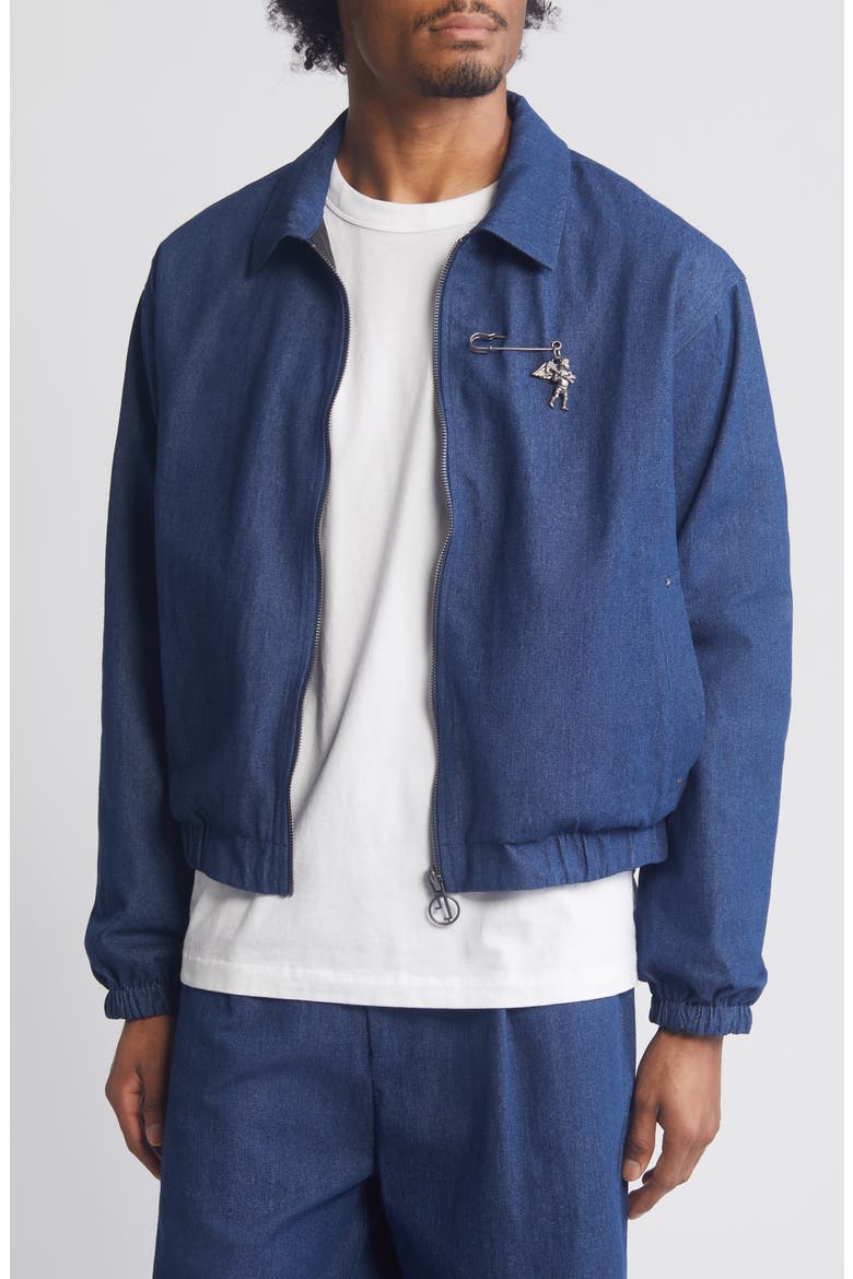 Angels Among Us Reversible Denim Jacket, Main, color, INDIGO DENIM/ BLACK