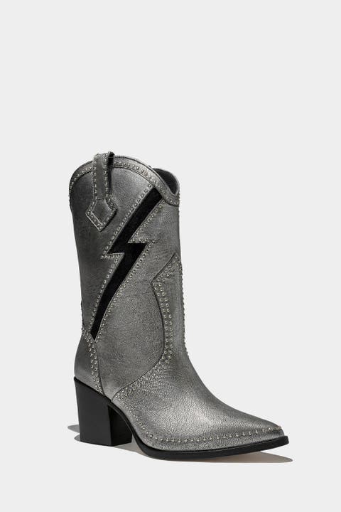 Metallic Leather Boots Freddie