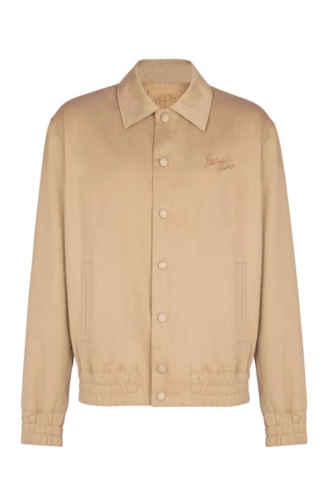 Cotton canvas bomber jacket