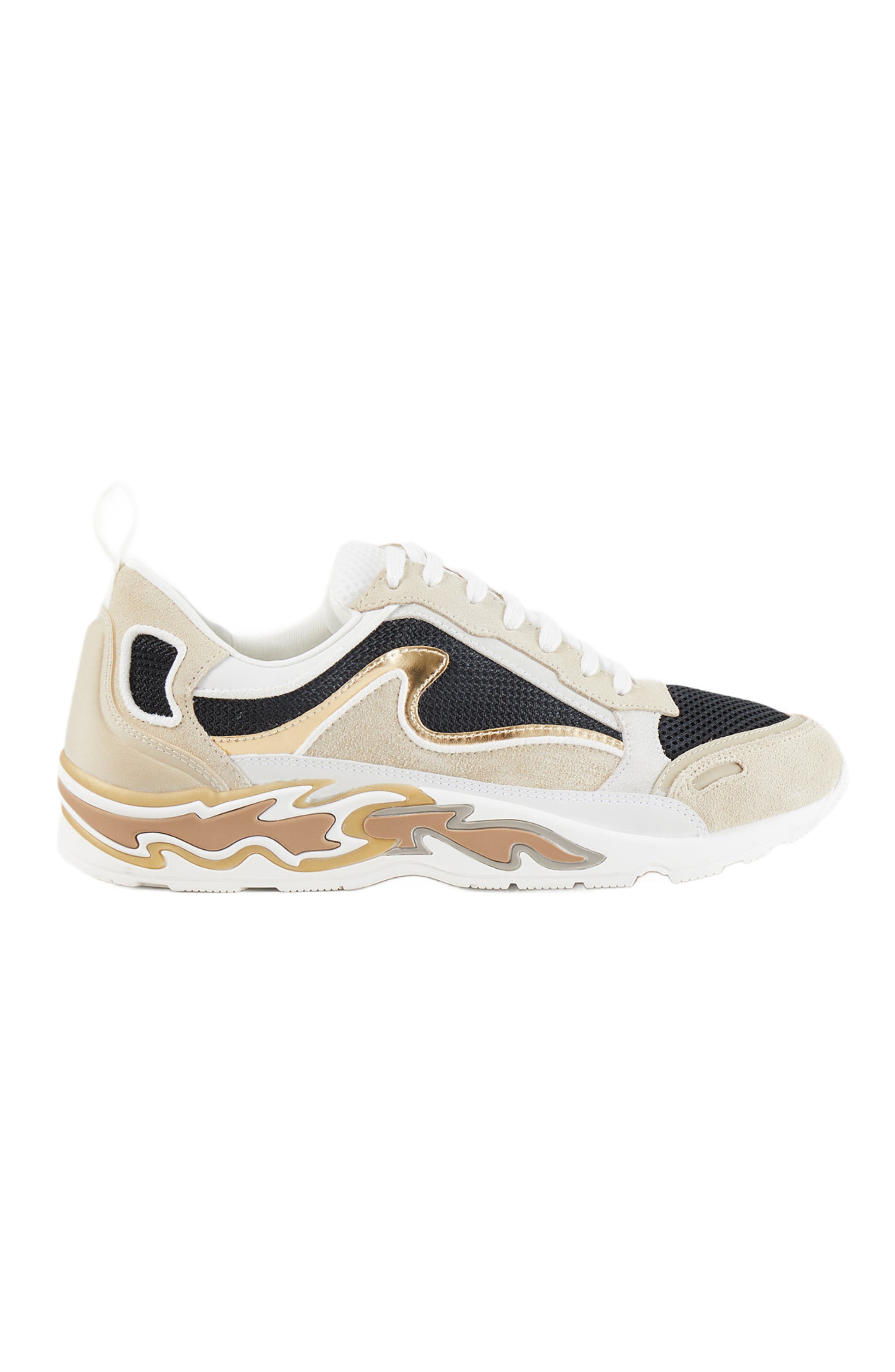 SANDRO Flame sneakers, Alternate, color, Gold
