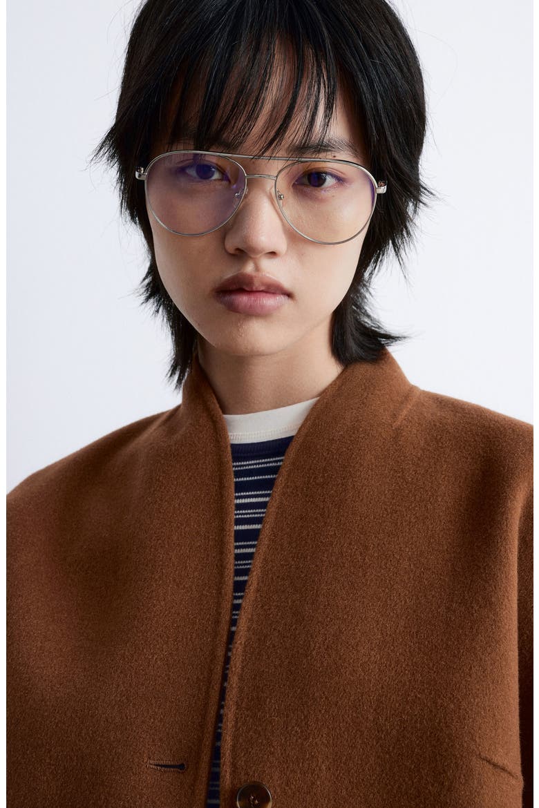 Double Wool Blend Jacket, Alternate, color, BROWN MEDIUM DUSTY