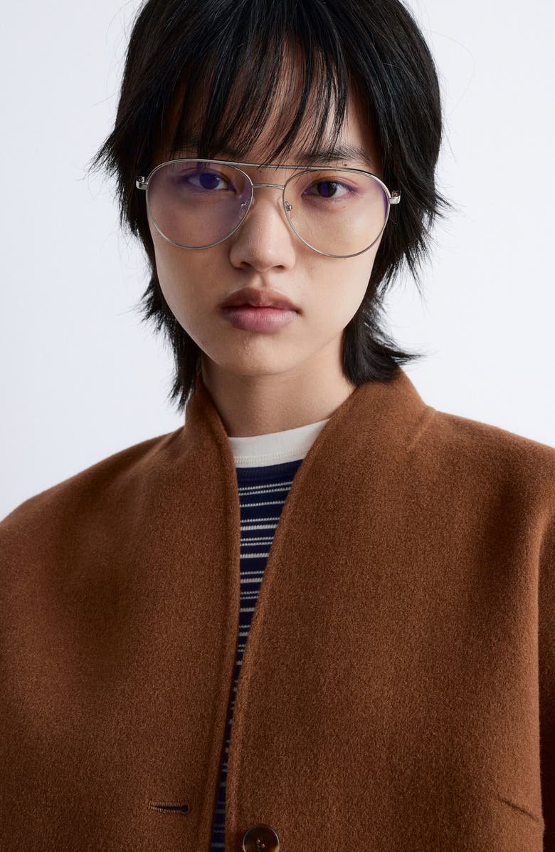 & Other Stories Double Wool Blend Jacket, Alternate, color, Brown Medium Dusty