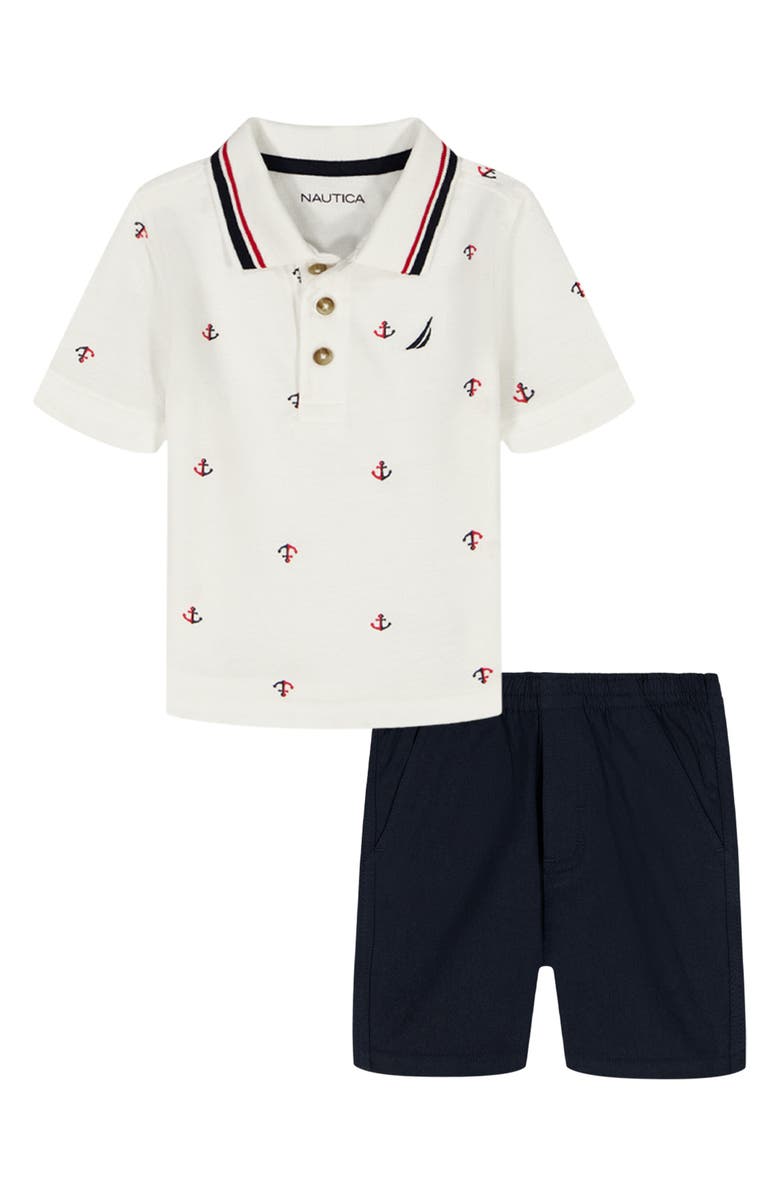 Nautica Kids' Polo & Shorts Set, Main, color, White