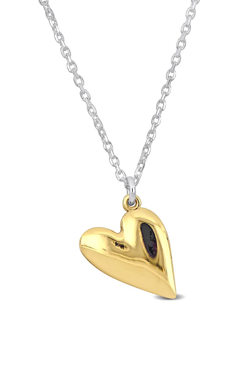 DELMAR Heart Charm Pendant Necklace, Main, color, Yellow