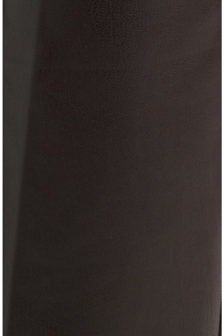 Pintuck Straight Leg Faux Leather Ankle Pants, Alternate, color, DEEP MAHOGANY