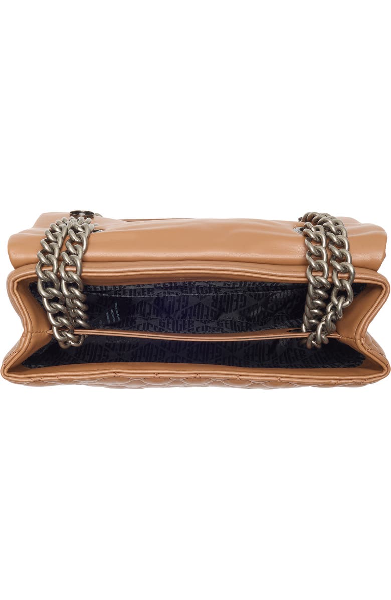 Kurt Geiger Brixton Diamond Quilted Leather Pad Lock Shoulder Bag, Alternate, color, Light/Pastel Brown