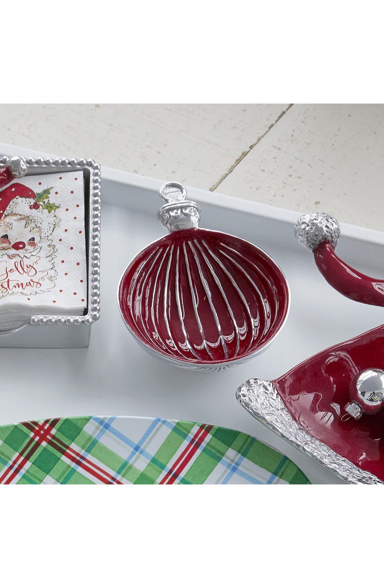 Mariposa Ornament Candy Dish, Alternate, color, Red