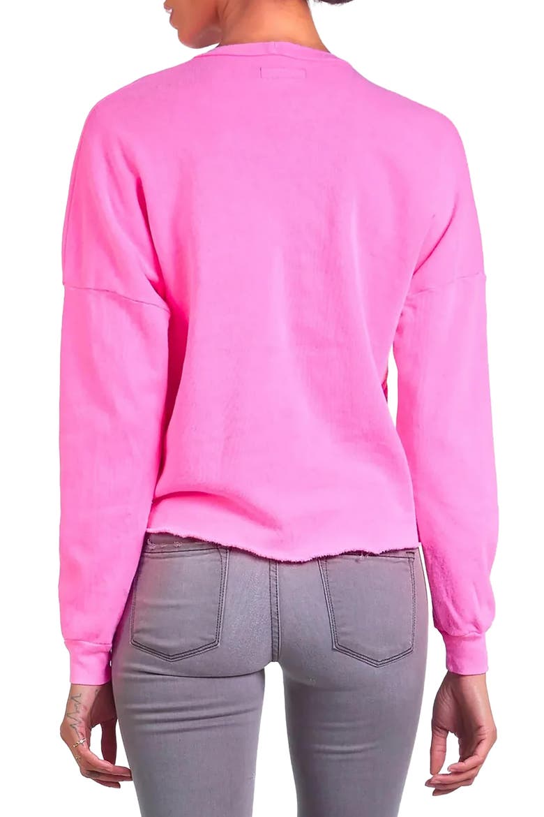 Lee X Pink Lightning Bolt Crop Pullover, Alternate, color, Neon Pink