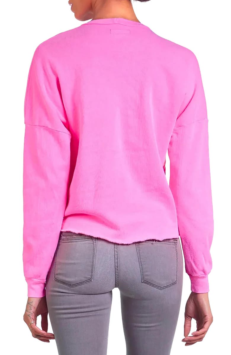 Lauren Moshi Lee X Pink Lightning Bolt Crop Pullover, Alternate, color, Neon Pink
