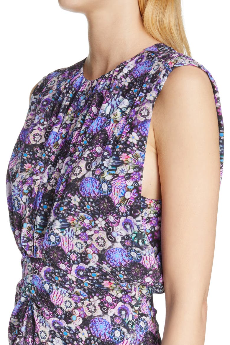 Samantha Floral Sleeveless Stretch Silk Dress, Alternate, color, ULTRA VIOLET