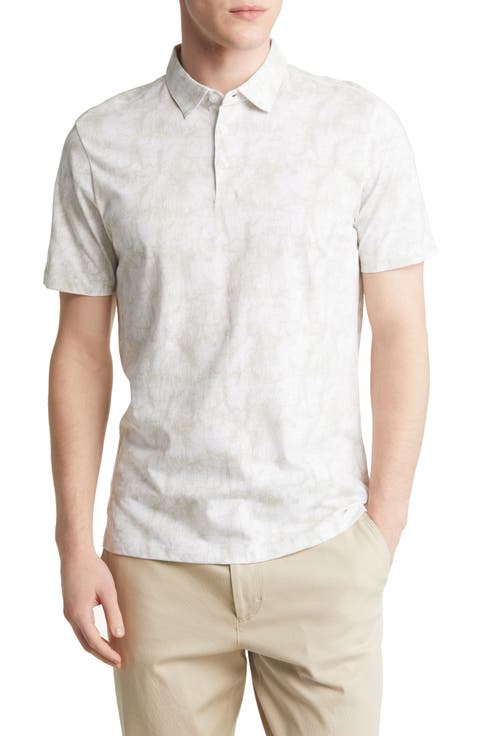 Marzipan Leaf Print Cotton Polo