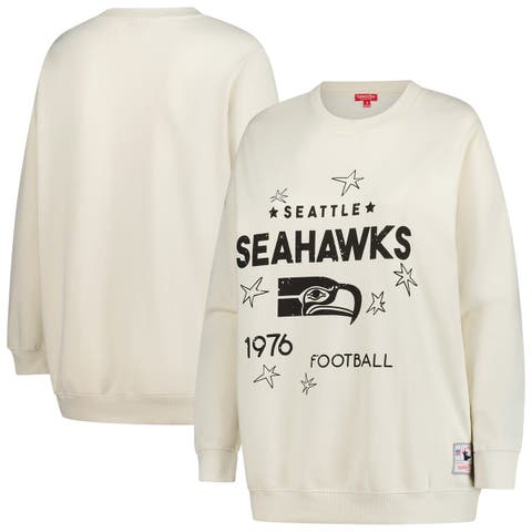 Women's Mitchell & Ness Cream Seattle Seahawks Plus Size Shooting Star Sweatshirt