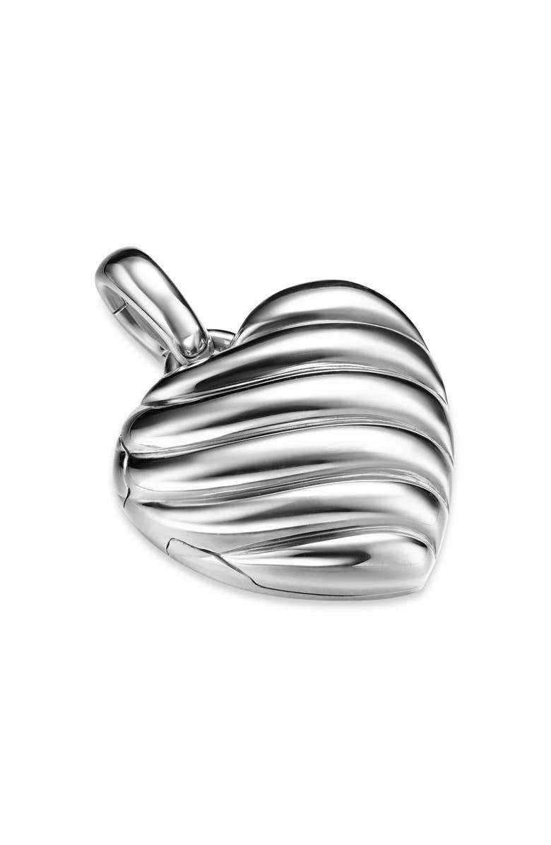 David Yurman Sculpted Cable Heart Locket, 23mm, Alternate, color, Sterling Silver