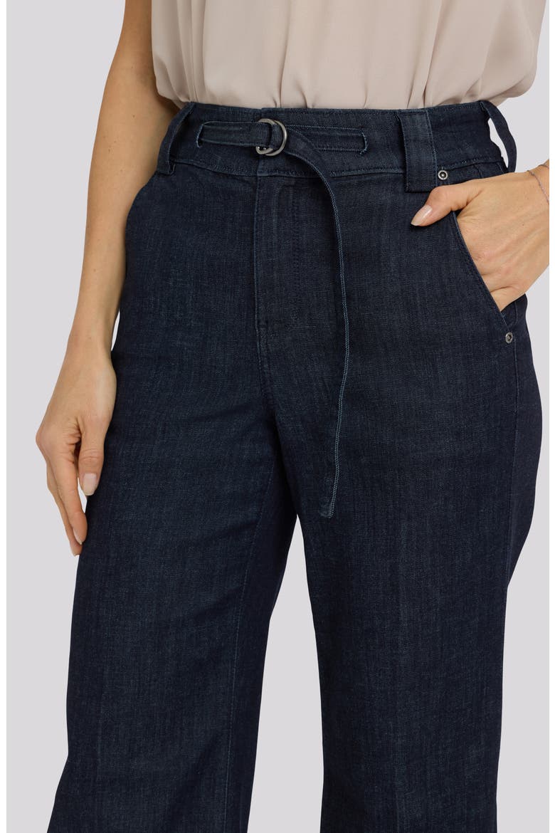 Mia Belted High Waist Palazzo Flare Jeans, Alternate, color, RINSE