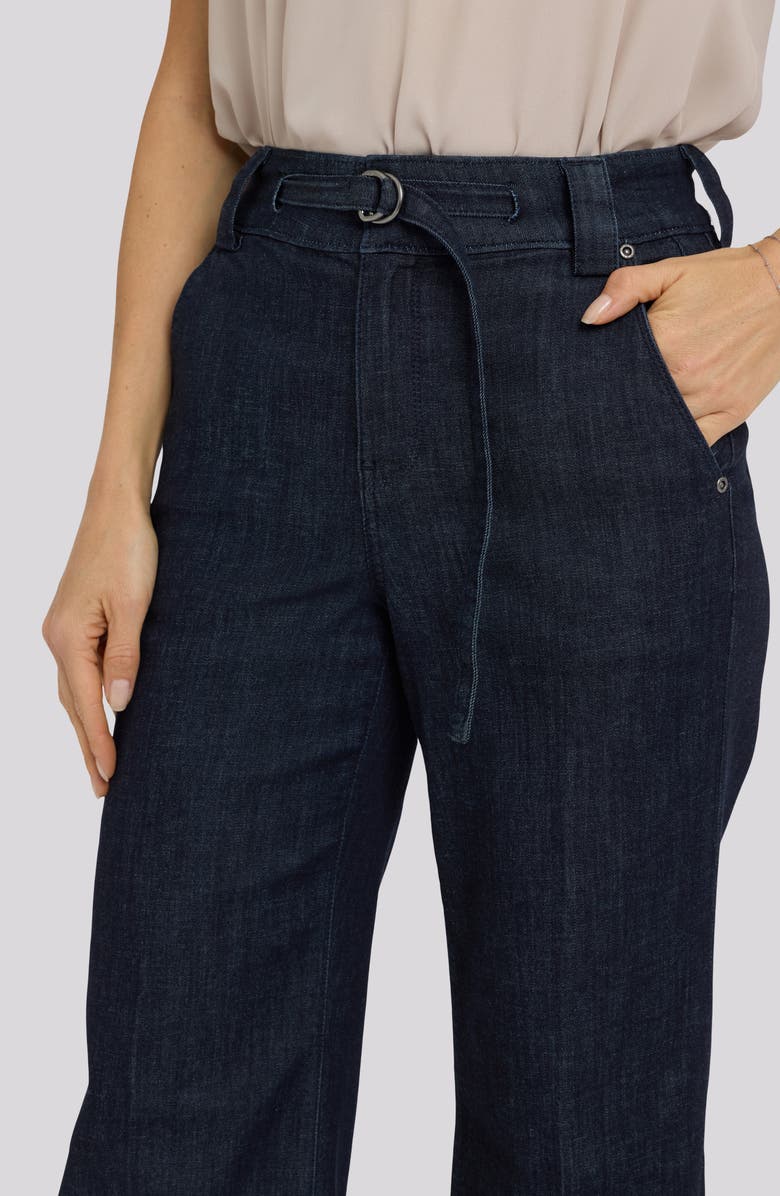 NYDJ Mia Belted High Waist Palazzo Flare Jeans, Alternate, color, Rinse
