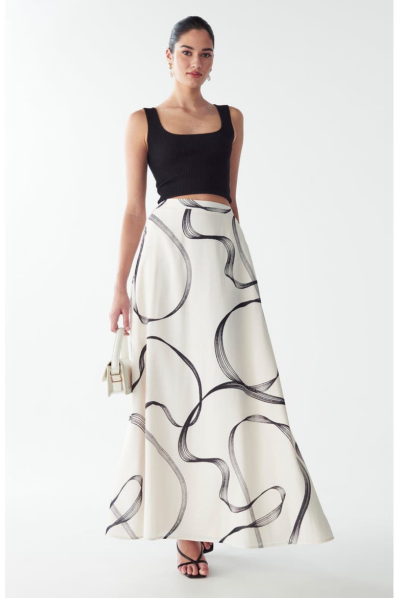 Saras Maxi Skirt, Alternate, color, Abstract Swirl