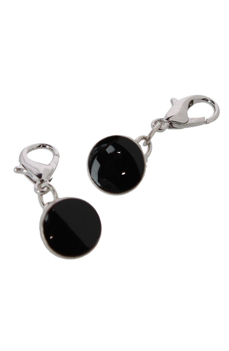 Trafalgar Sutton Collar and Cuff Extenders, Main, color, Black Button With Silver Chain