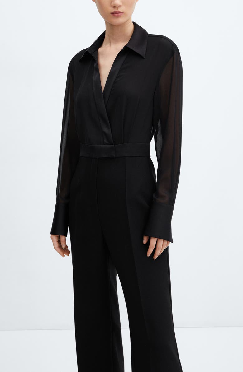 MANGO Wide Leg Jumpsuit, Alternate, color, 