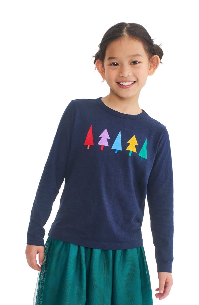 Primary Kids Long Sleeve Rainbow Trees Tee, Alternate, color,