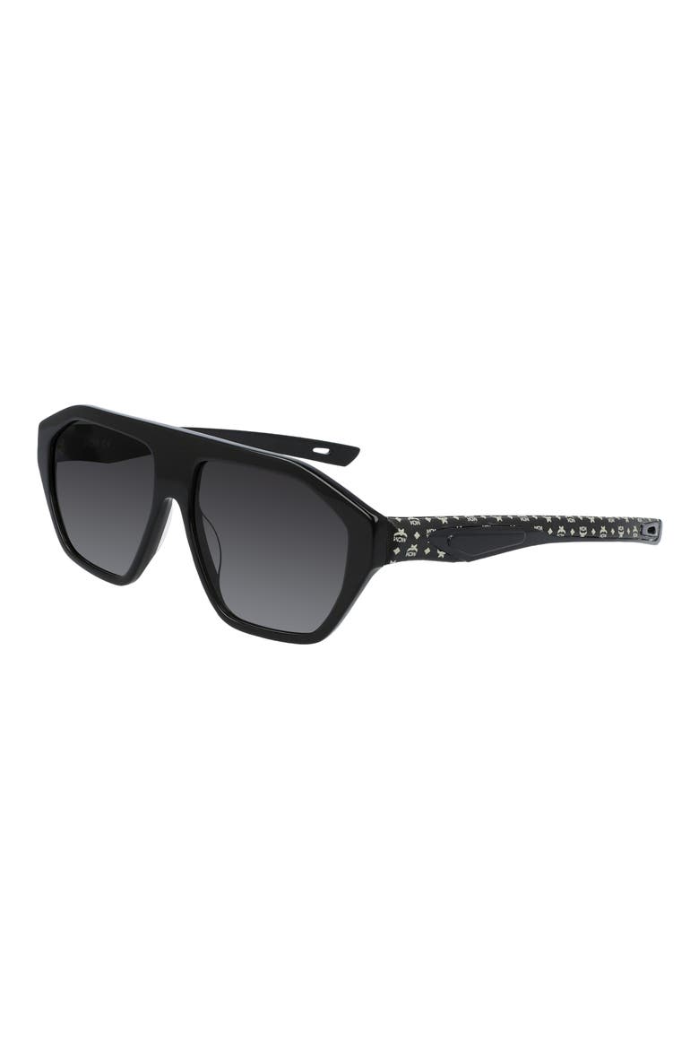 57mm Sport Navigator Sunglasses, Alternate, color, BLACK/ BLACK VISETOS