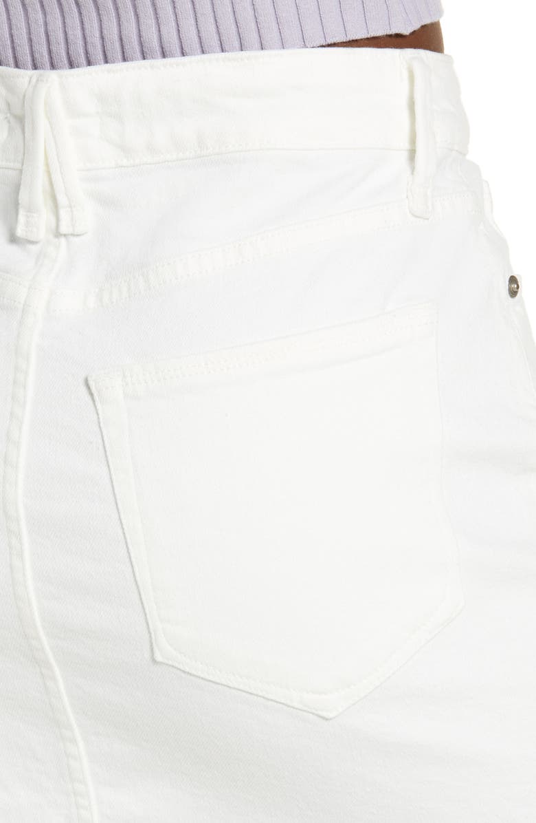 Good American Good Waist Raw Hem Denim Miniskirt, Alternate, color, 