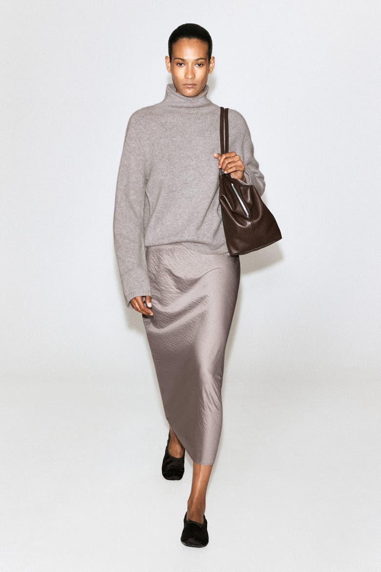 Cashmere Mock-Neck Sweater, Alternate, color, LIGHT GRAY MÉLANGE