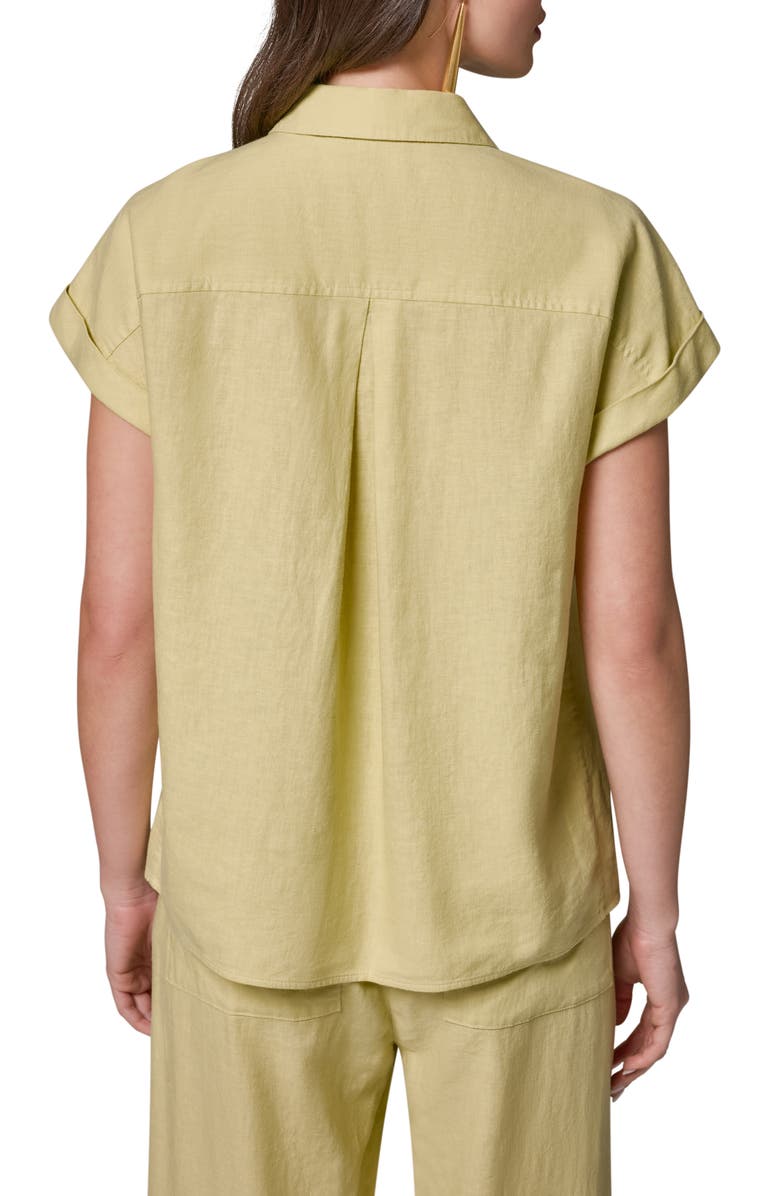 Donna Karan New York Dolman Sleeve Linen Blend Shirt, Alternate, color, Citrus