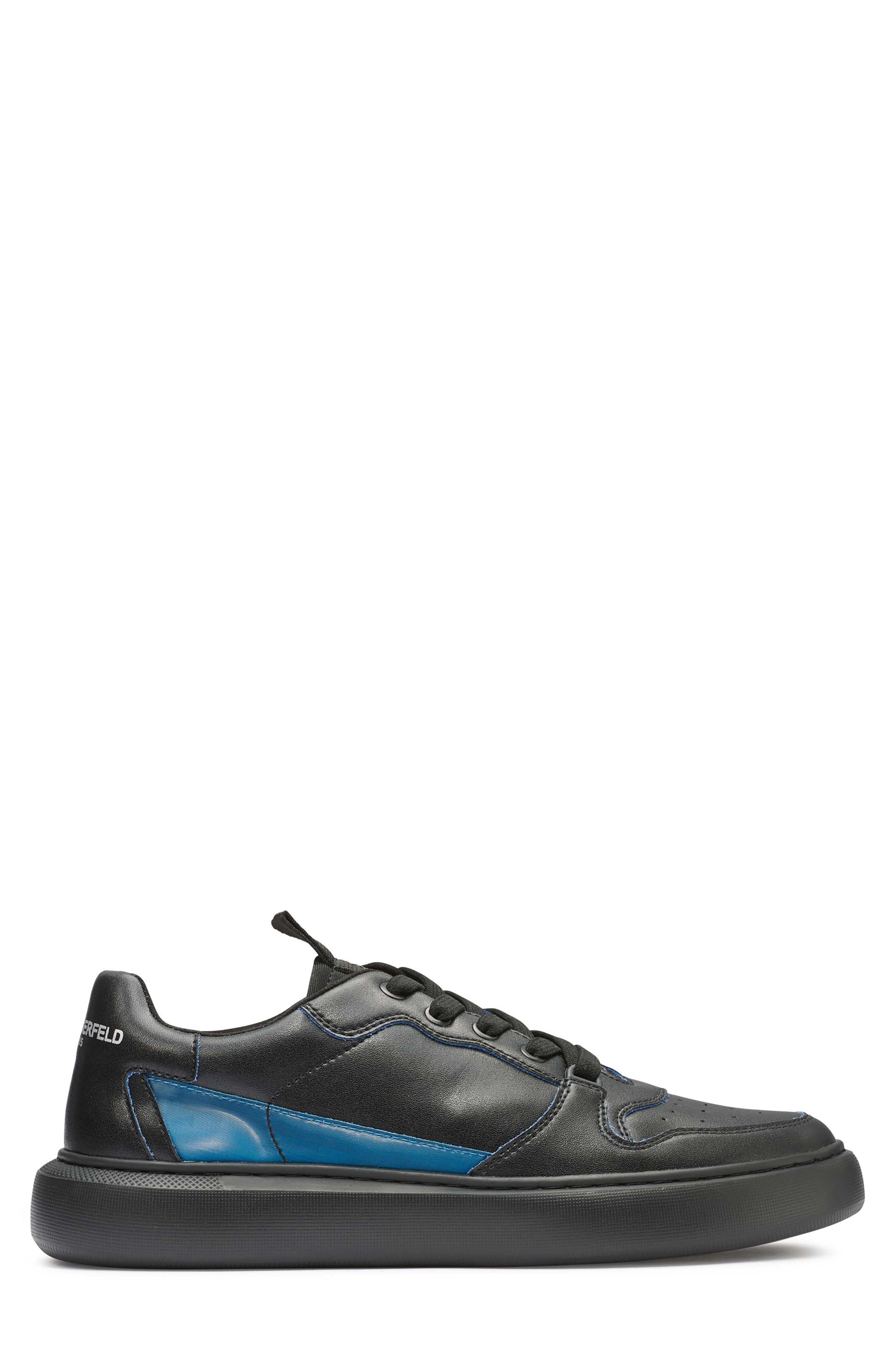 KARL LAGERFELD PARIS Recycled Leather Lace-up Sneaker, Alternate, color, 