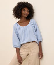 Pact Organic Cotton Coastal Double Gauze Scoop Neck Top