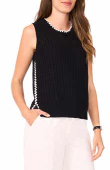 Halogen® Pointelle Sleeveless Sweater