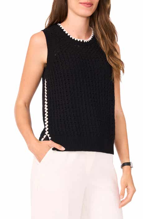 Halogen® Pointelle Sleeveless Sweater