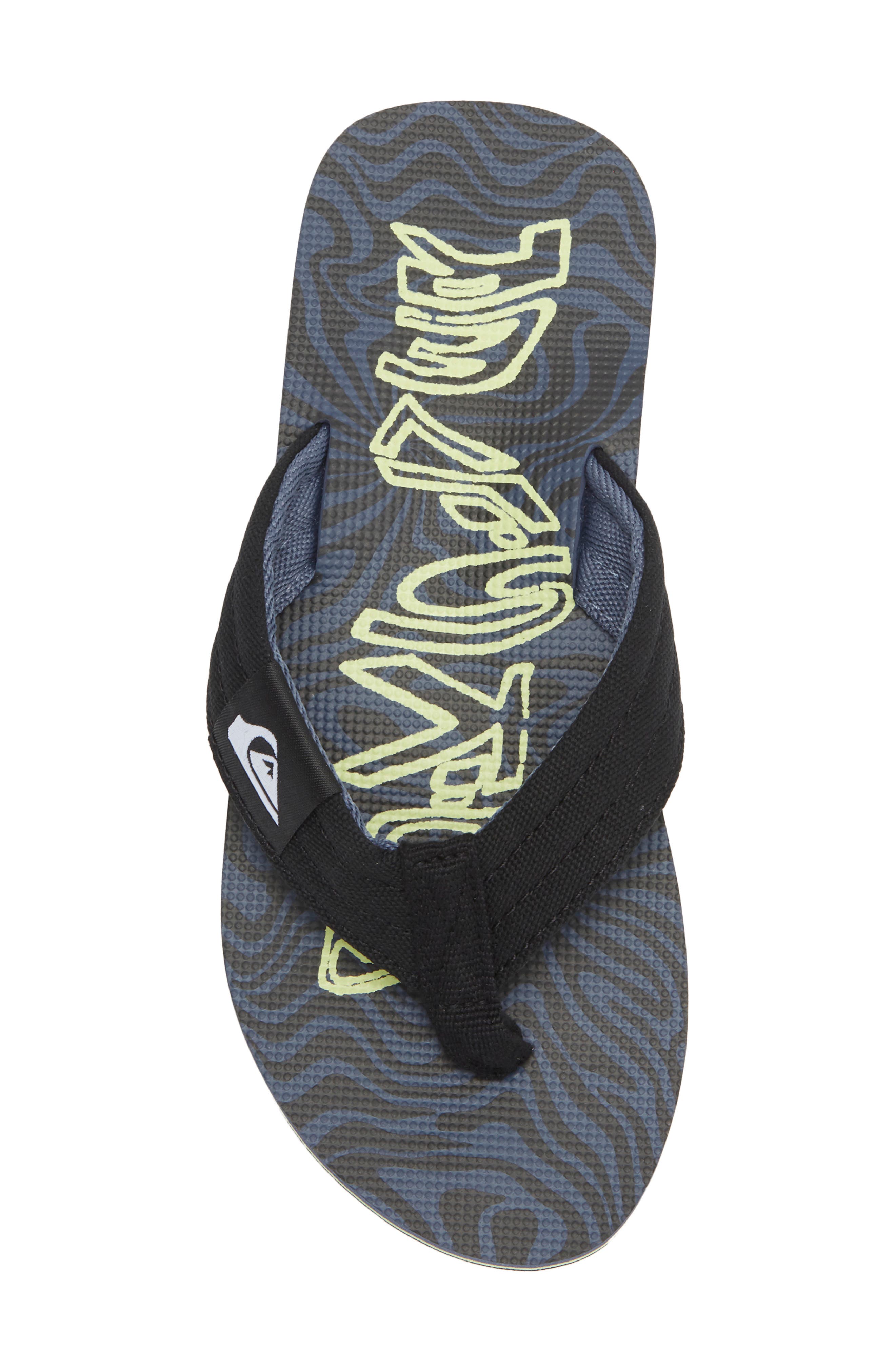 Quiksilver Kids' Molokai Layback II Flip Flop, Alternate, color, Black/ Green/ Dark Blue
