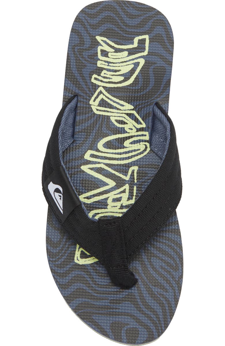 Quiksilver Kids' Molokai Layback II Flip Flop, Alternate, color, Black/ Green/ Dark Blue