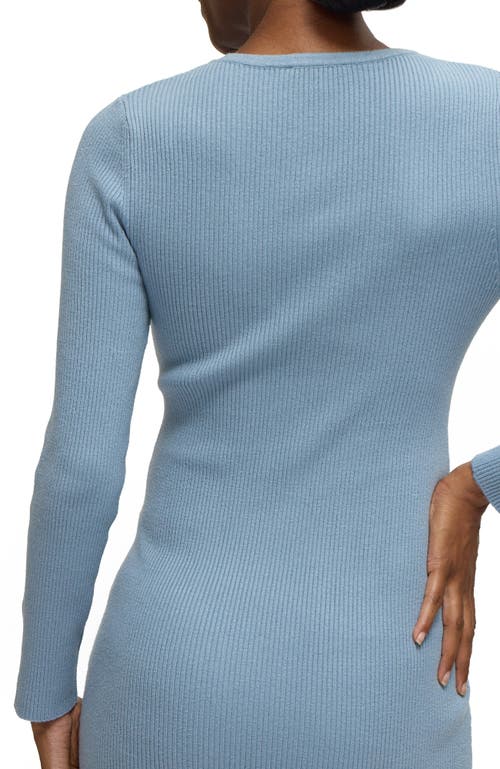 Ingrid & Isabel The Long Sleeve Ribbed Sweater Midi Maternity Dress In Blue