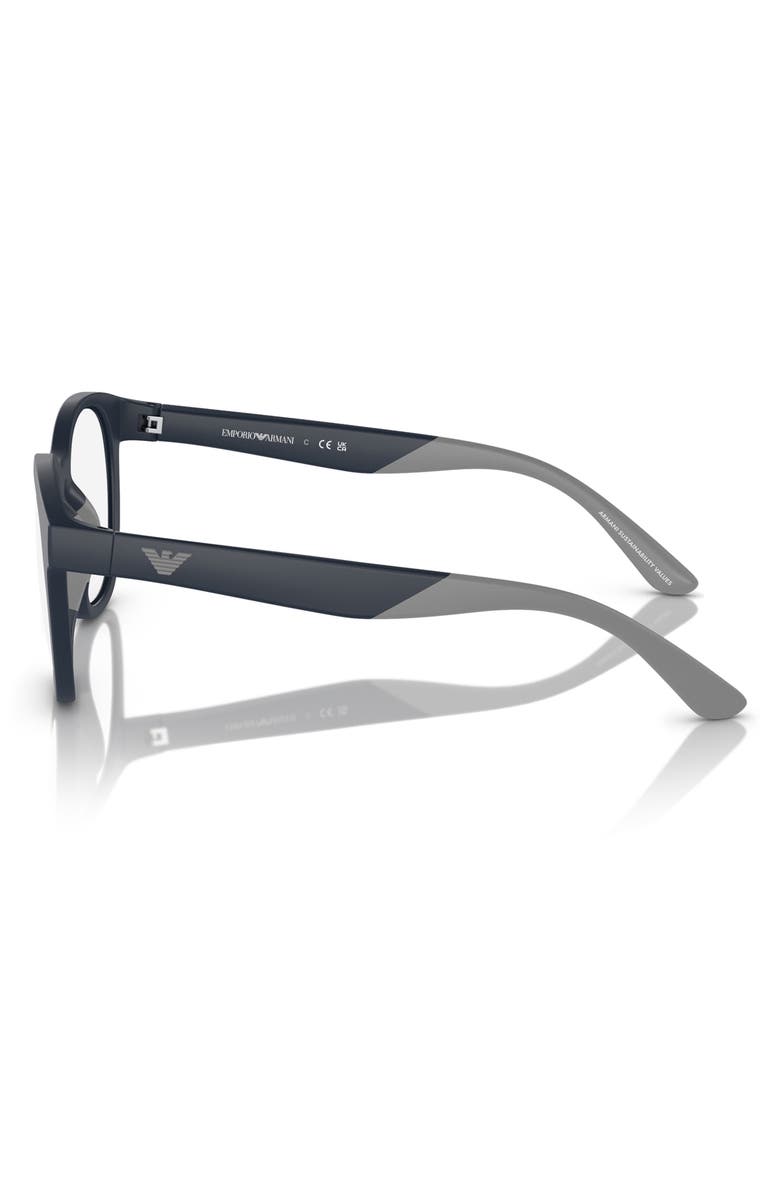 Emporio Armani 47mm Phantos Optical Glasses, Alternate, color, Matte Blue / Clear