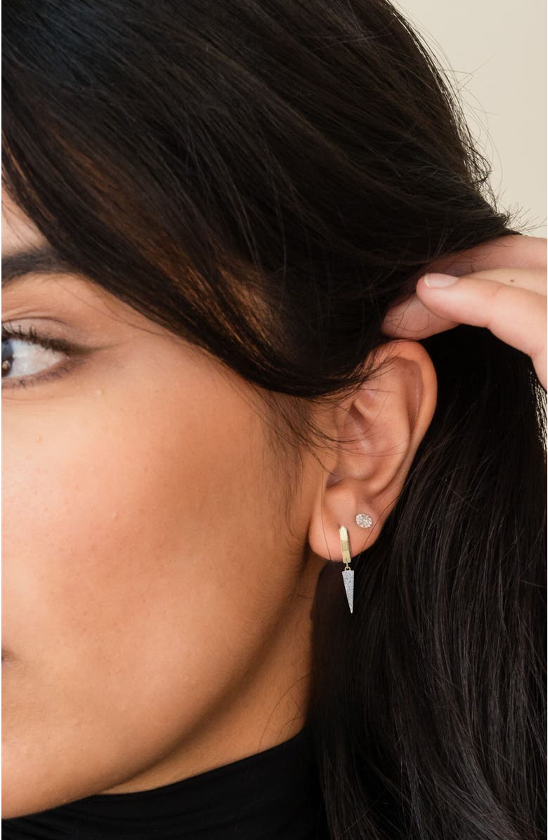 ELLIOT YOUNG 14K Huggies with Pave Diamond Triangles, Alternate, color, Gold