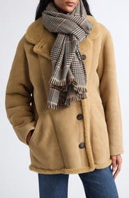 Veronica Beard Virgin Wool Houndstooth Scarf