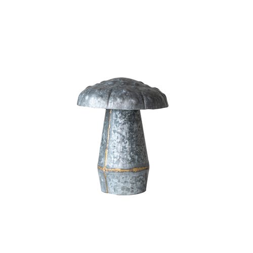 Storied Home Galvanized Metal Indoor/outdoor Mushroom Décor, Grey In Gray