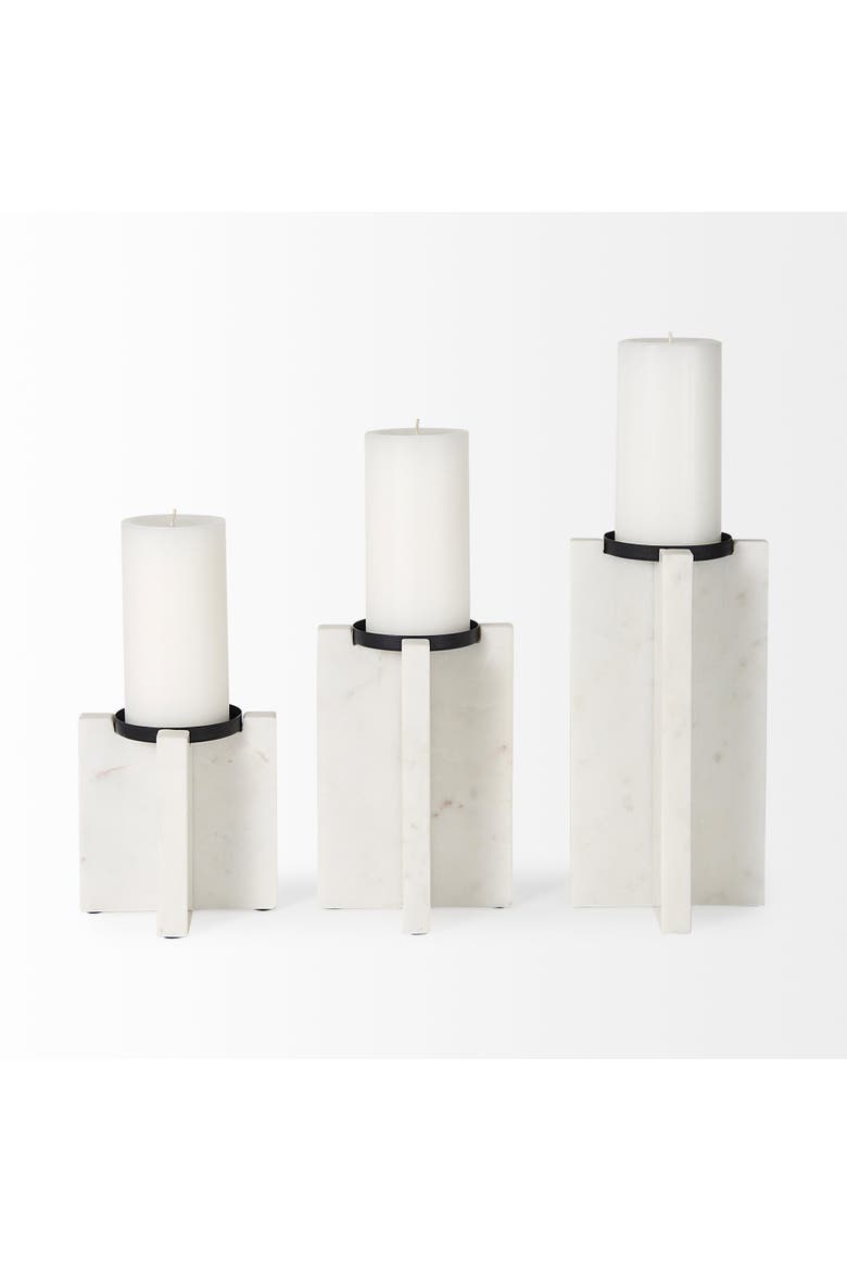 Sophia Marble Candle Holder, Alternate, color, White