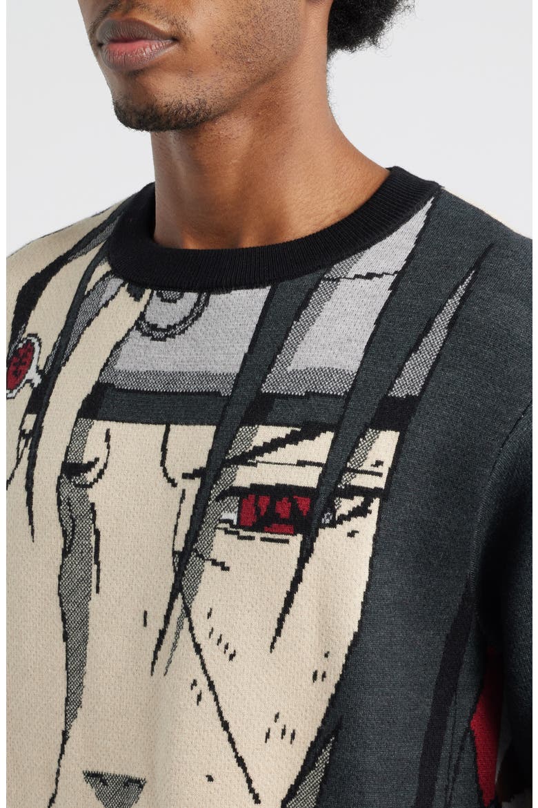 Mangekyo Meltdown Jacquard Graphic Crewneck Sweater, Alternate, color, IVORY MULTI