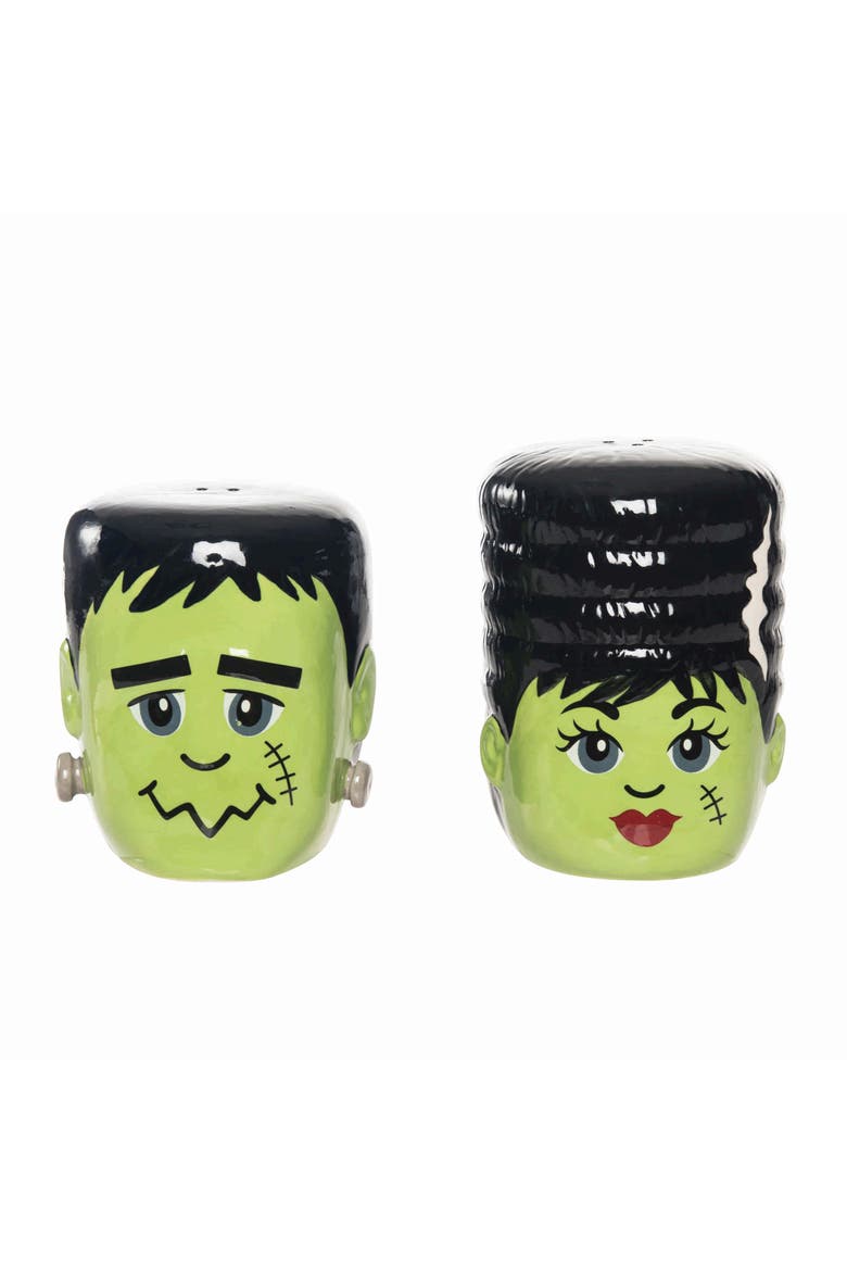 Frank Monster & Bride Halloween Salt & Pepper Shakers Set of 2, Main, color, Green