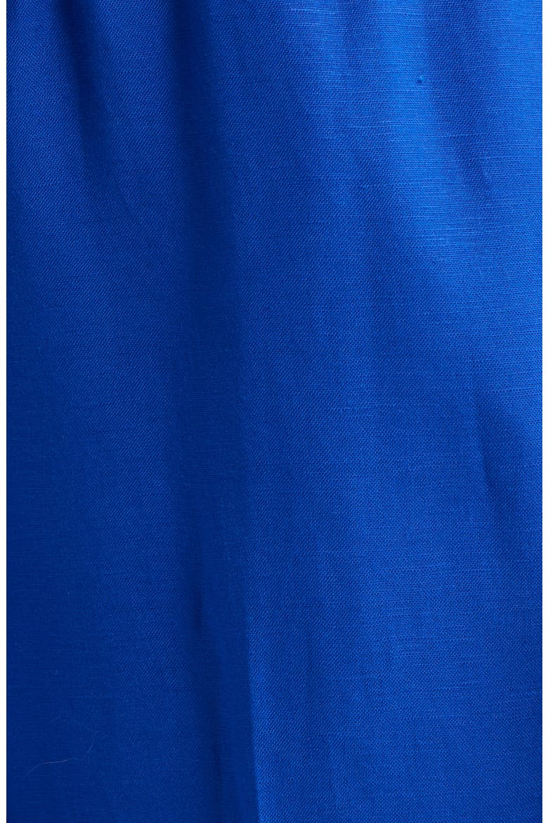 Linen Blend Crop Wide Leg Drawstring Pants, Alternate, color, SANTORINI BLUE